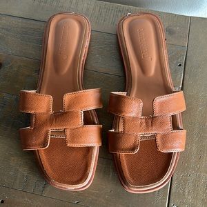 Brown Leather Sandals Size 39